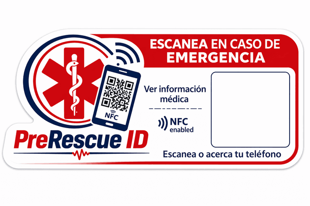 Sticker PreRescue ID con NFC y QR